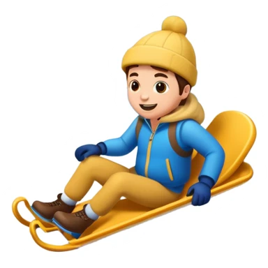 Sledding snowy hill sticker