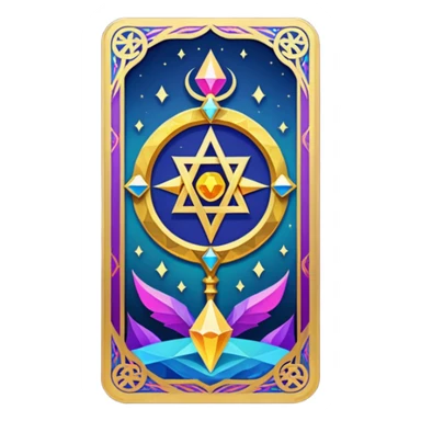 fantasy magic tarot card low poly sticker