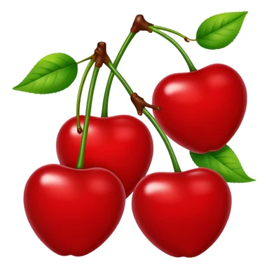 Two pair of red cherry with green leaves🍒 sticker