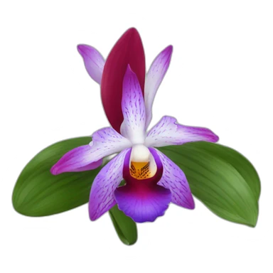 Orchidée bleu et rouge sticker