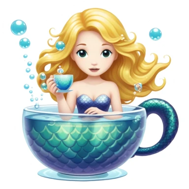 Mermaid in a cup sticker