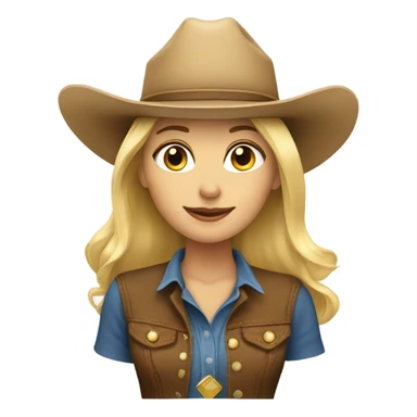 Blonde women with cowgirl hat  sticker