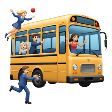 Man throwing woman into a bus bumper  sticker