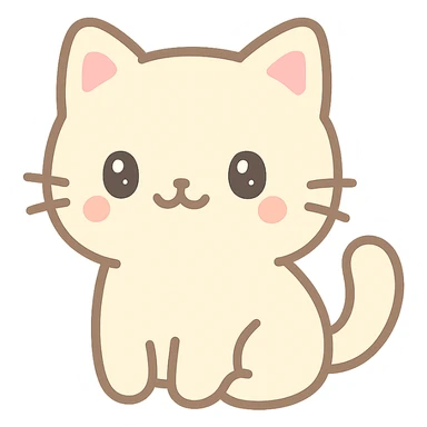 cute cat, simple, clear expression sticker