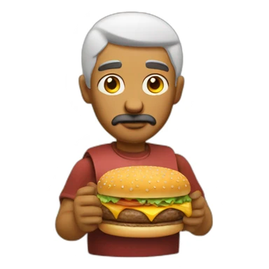 stoic burger man sticker