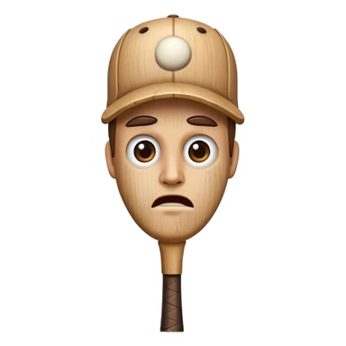 Baseball bat with face sticker