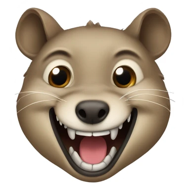 Hyrax with long fangs smiling  sticker