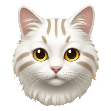 White cat with beige stripes and big fur sticker