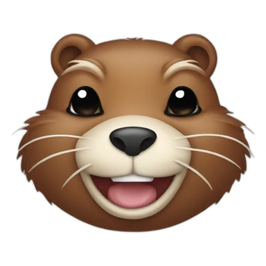 beaver smiling with tears sticker