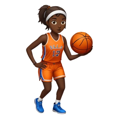 Female basketball player head shot with ball sticker