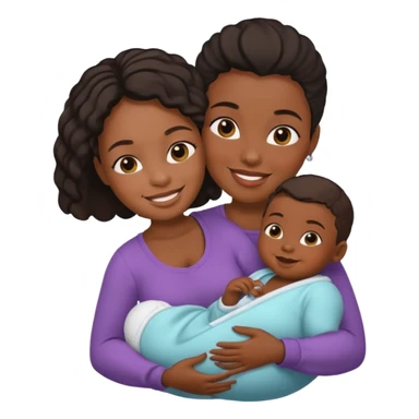 Black woman rocking her baby sticker