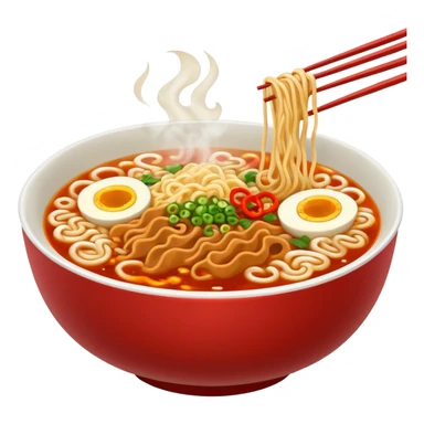 Bowl of spicy hot ramen sticker