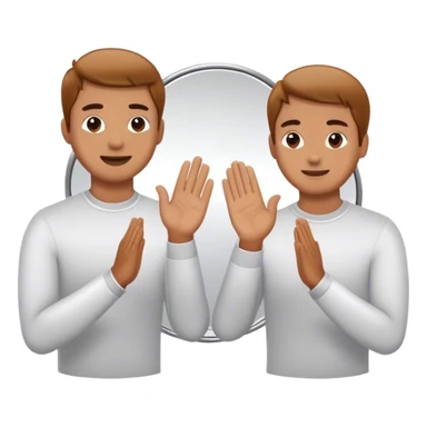 palms clapping another's hand in mirror
 sticker