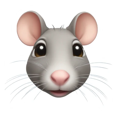 Rat rodent with subtle makeup on facing forward, big lashes sticker