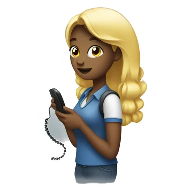 Girl with telephone sticker