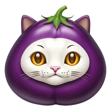 Aubergine in Katze  sticker