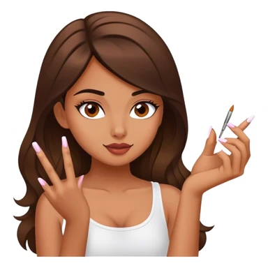 Sassy girl painting her nails sticker