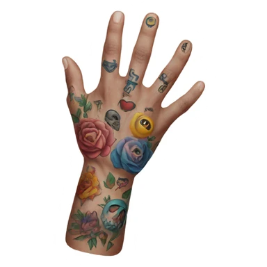 human arm with tattoos sticker