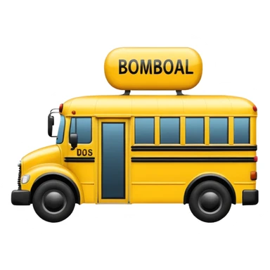 a school bus with bomboclat text in dianogal in front of it sticker