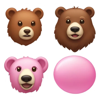 a brown bear and a light pink dodo  sticker