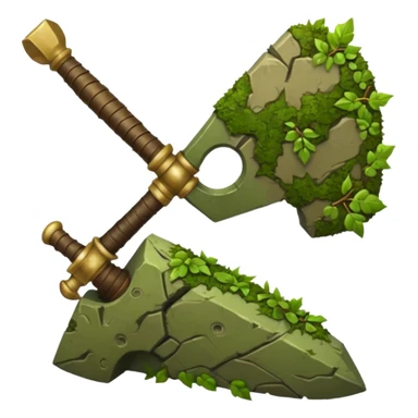 earth elemental weapon with leaves sticker
