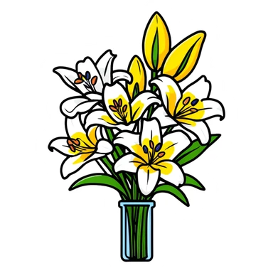 lily flower bouquet sticker
