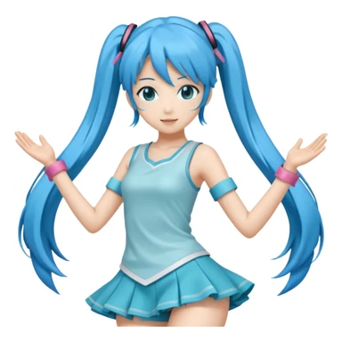 hatsune miku dancing in her classic outfit sticker