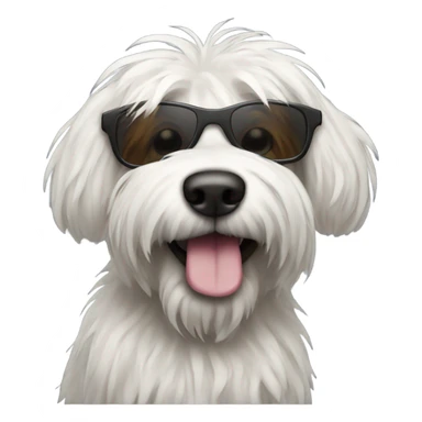 Shaggy dog with sunglasses sticker