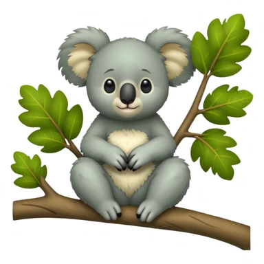 green koala on a tree sticker