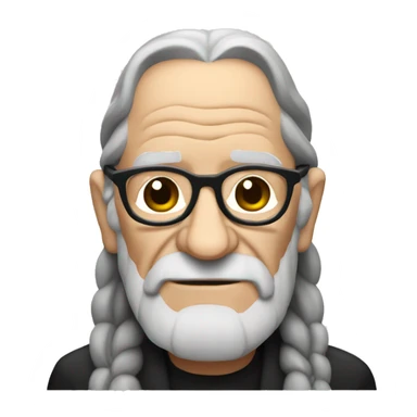 Willie Nelson with glasses sticker