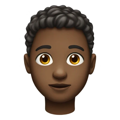 realistic portrait of a boy a little bit darker skin sticker