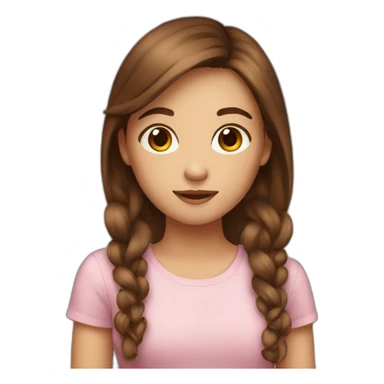 girl with brown hair love sticker