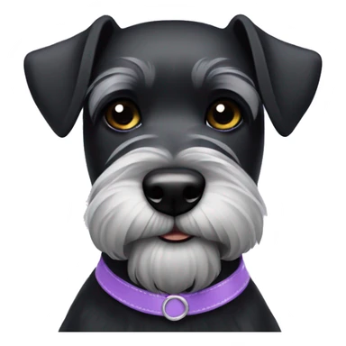 black miniature schnauzer with lilac collar sticker