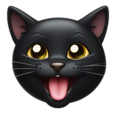 Cheeky Black cat sticking tongue and winking with one eye sticker