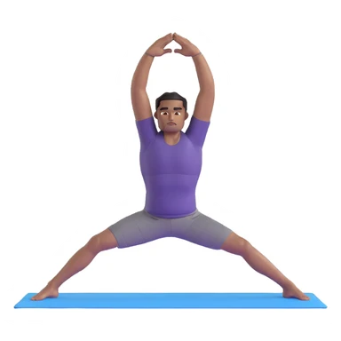 man doing warrior pose yoga with arms stretched out, legs in lunge position sticker