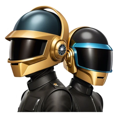 Daft punk one person with two heads sticker