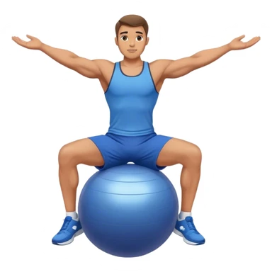 fit man with blue shorts stability-ball balance sticker