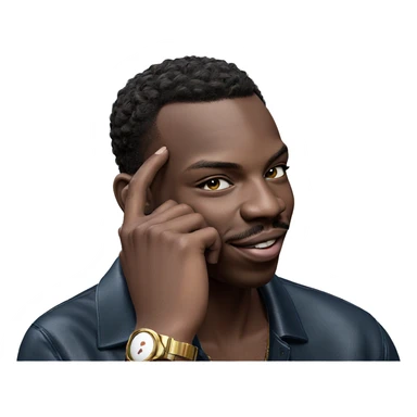 stylish dark-skinned male portrait sticker