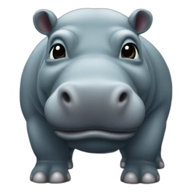 Hippopotame bleu avec des symboles noir sur sa peaux  sticker