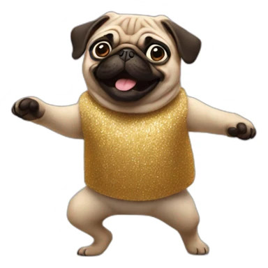 Pug dancing sticker