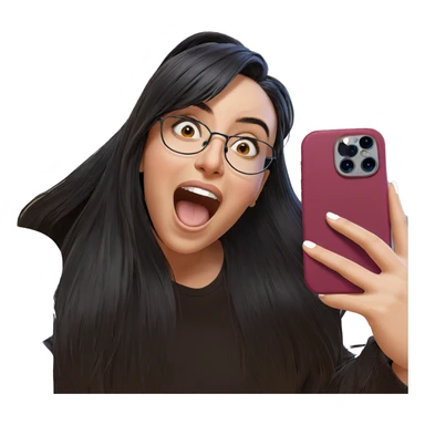girl taking selfie with phone sticker
