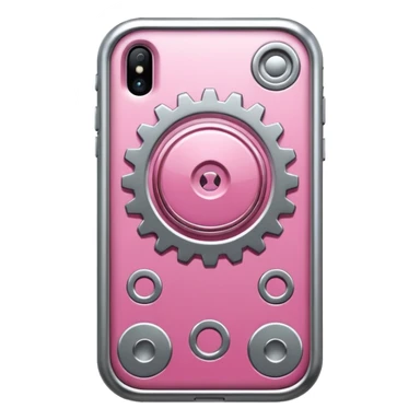 pink callphone setting gear sticker