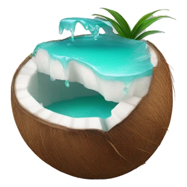 coconut filled with turquoise water sticker