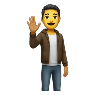 man fullbody emoji signal whatever(idont know) with 2 hand sticker