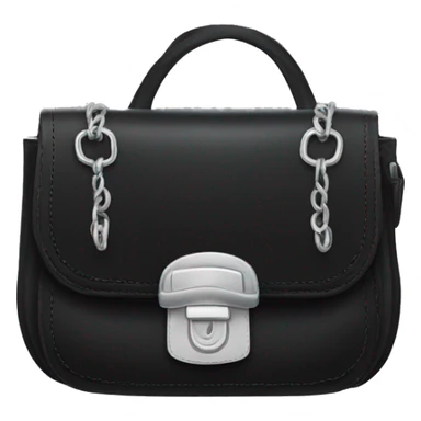 Black purse with silver hardware sticker