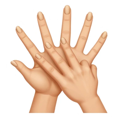 W V as hand signs. 5 fingers on each hand sticker