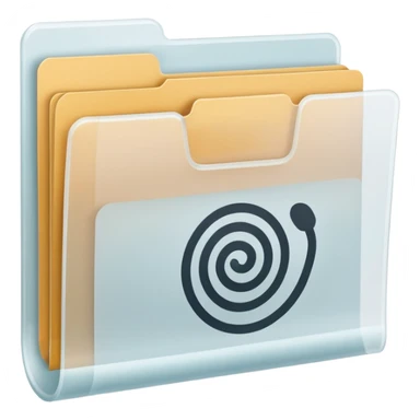 A **simple emoji-style icon** of a **transparent white plastic folder**, minimal and clean, with **rounded corners**, subtle translucency, soft shading, and a **small Concert arena symbol** on the front.
 sticker