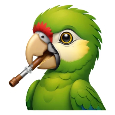 green parrot smoking pipe sticker