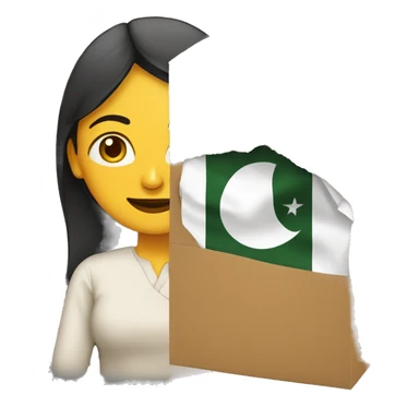 PAKISTANI WOMAN WITH A CARDBOARD sticker