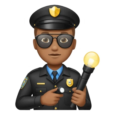 school security, sun glasses, holding flashlight sticker